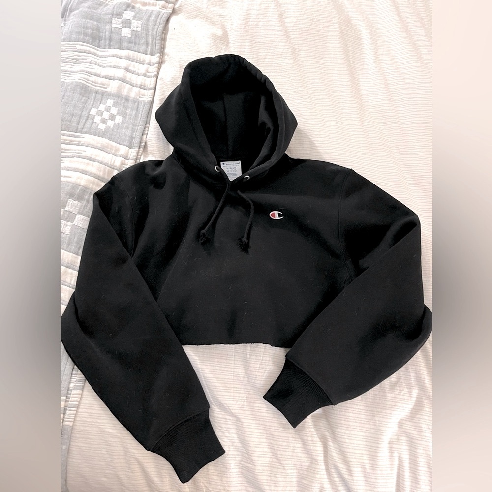 Womens Champion Cropped Hoodie size medium